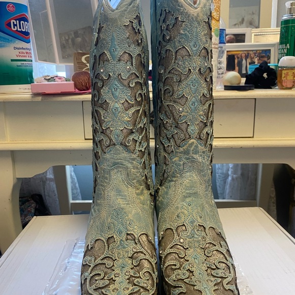 Corral Sky Blue Glitter Inlay Boot - Picture 7 of 7